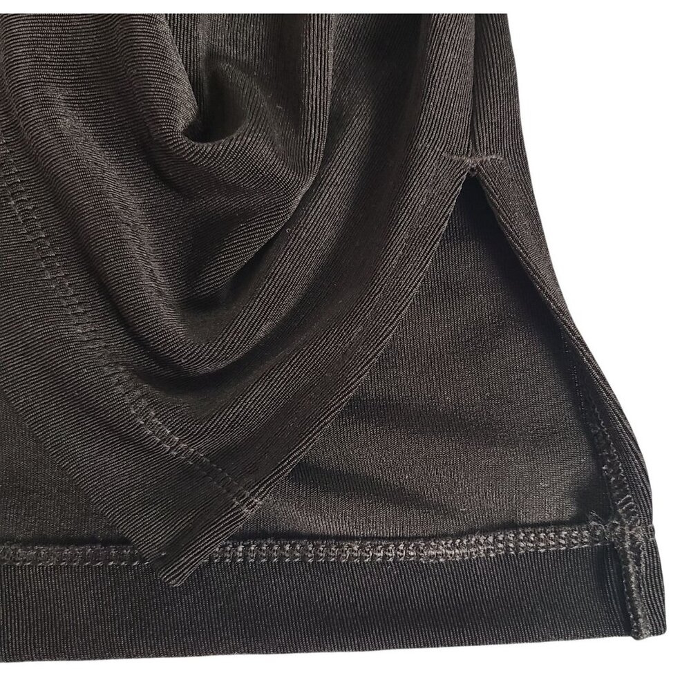 Chico’s Travelers Tunic Top Sz 3 Black Leopard Trim Long Sleeve Button Front XL - Picture 10 of 12